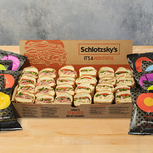 Stacked Sub Tray (24 Quarters) and Chips - Large - VAN_Schlotzkys